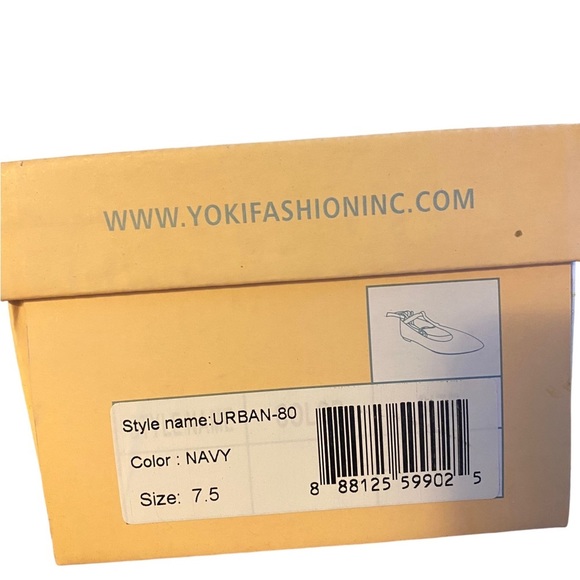 NWT In Box Yoki Navy Urban Flats With Ankle Wrap Velour Ballet Style Shoes - Picture 7 of 8